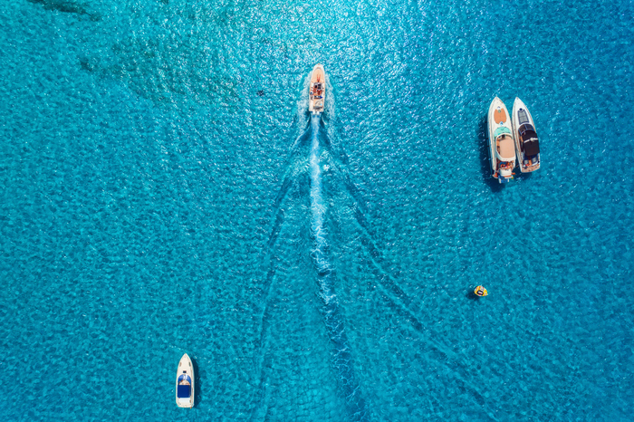 Aerial View Of Luxury Yachts In Transparent Blue S 2022 02 02 03 48 55 Utc