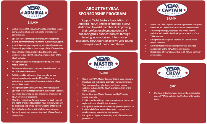 Ybaa Sponsorship Packages